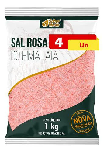 Sal do Himalaia 4 X 1kg Sabor Verde