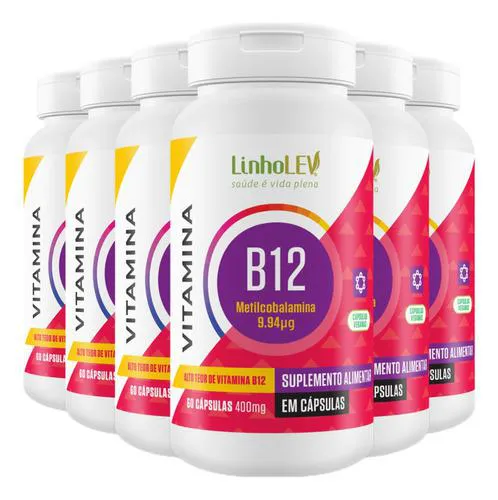 Kit 6 Vitamina B12 Metilcobalamina 60 Capsulas - Linho Lev
