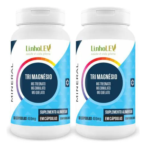 Kit 2 Tri Magnesio 60 Capsulas - Linho Lev