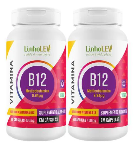 Kit 2 Vitamina B12 Metilcobalamina 60 Capsulas - Linho Lev