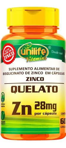 Zinco Quelato Original 60 cápsulas Unilife