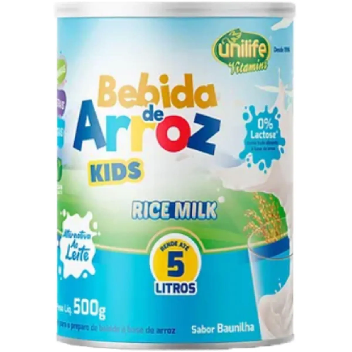 Bebida de Arroz Kids Rice Milk sem Lactose 500g Unilife