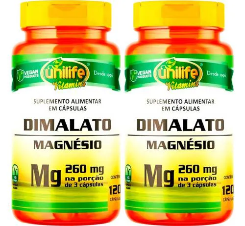 Magnésio Dimalato 2 X 120 cápsulas Unilife