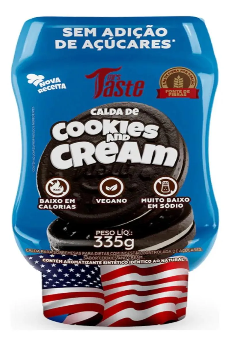 Calda para Sobremesa Zero Sabor Cookies And Cream 335g Mrs Taste