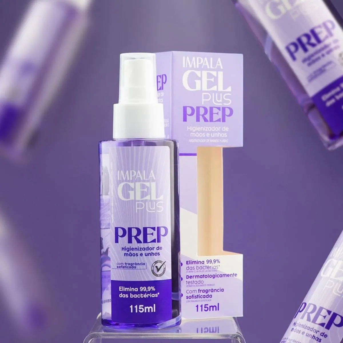 Spray Higienizador Prep Mãos Unhas Gel Plus Impala 115Ml