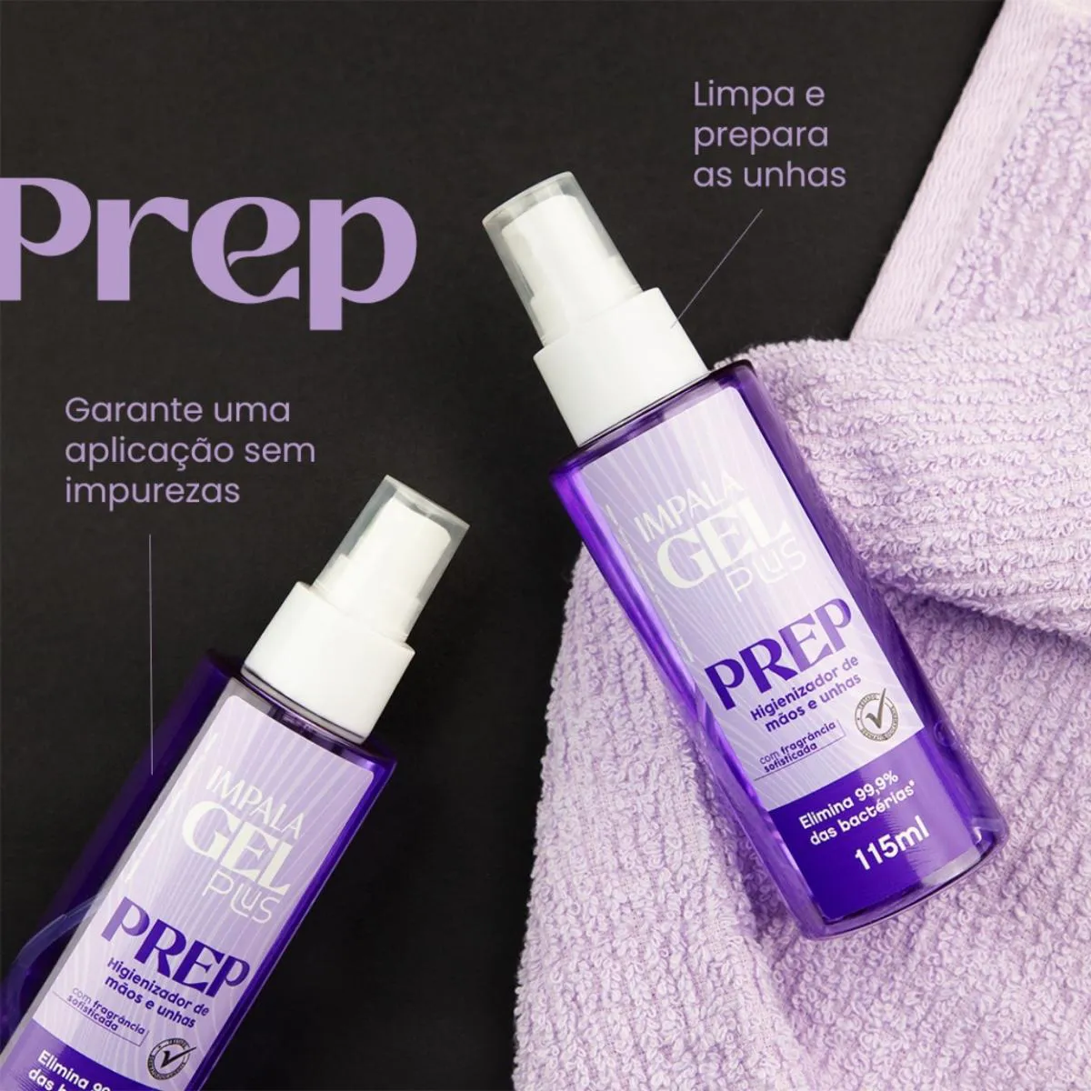 Spray Higienizador Prep Mãos Unhas Gel Plus Impala 115Ml