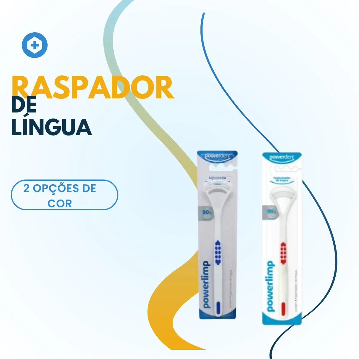 Limpador Raspador de Lingua Powerlimp Higiene Bucal Cores Vermelho