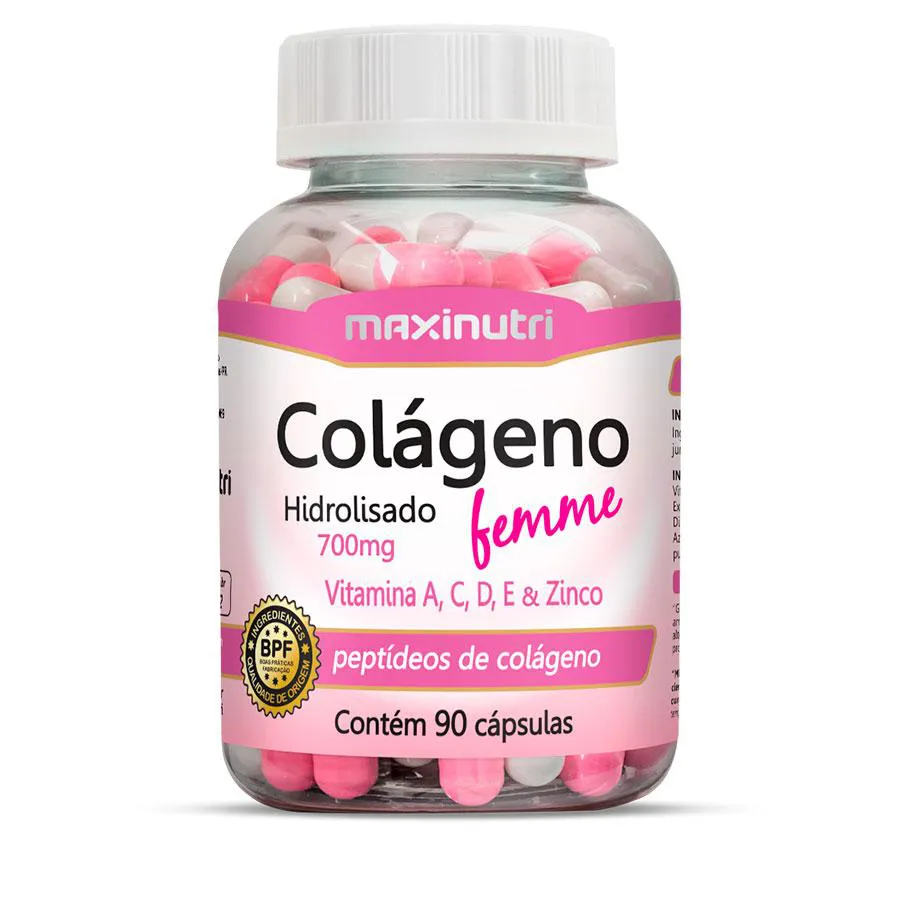 Colágeno Hidrolisado Femme + Vitaminas - 90cps - Maxinutri