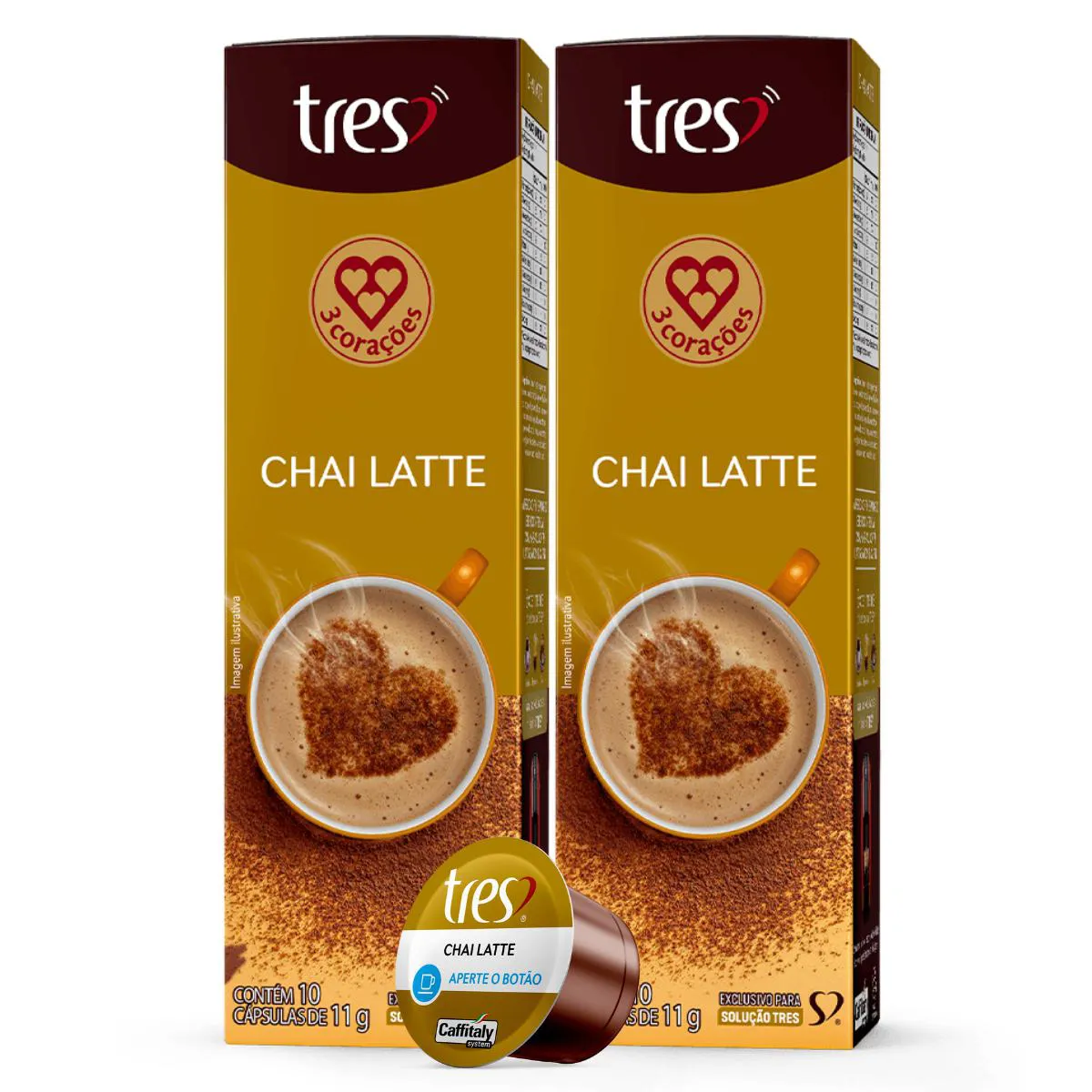 2x cápsula Chai Latte Tres 3 Corações 10 unidades