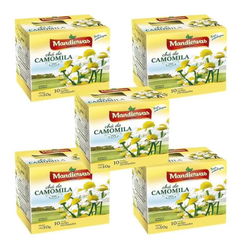 Kit 5 Caixinhas de Chá Camomila 10 Sachês - Mandiervas