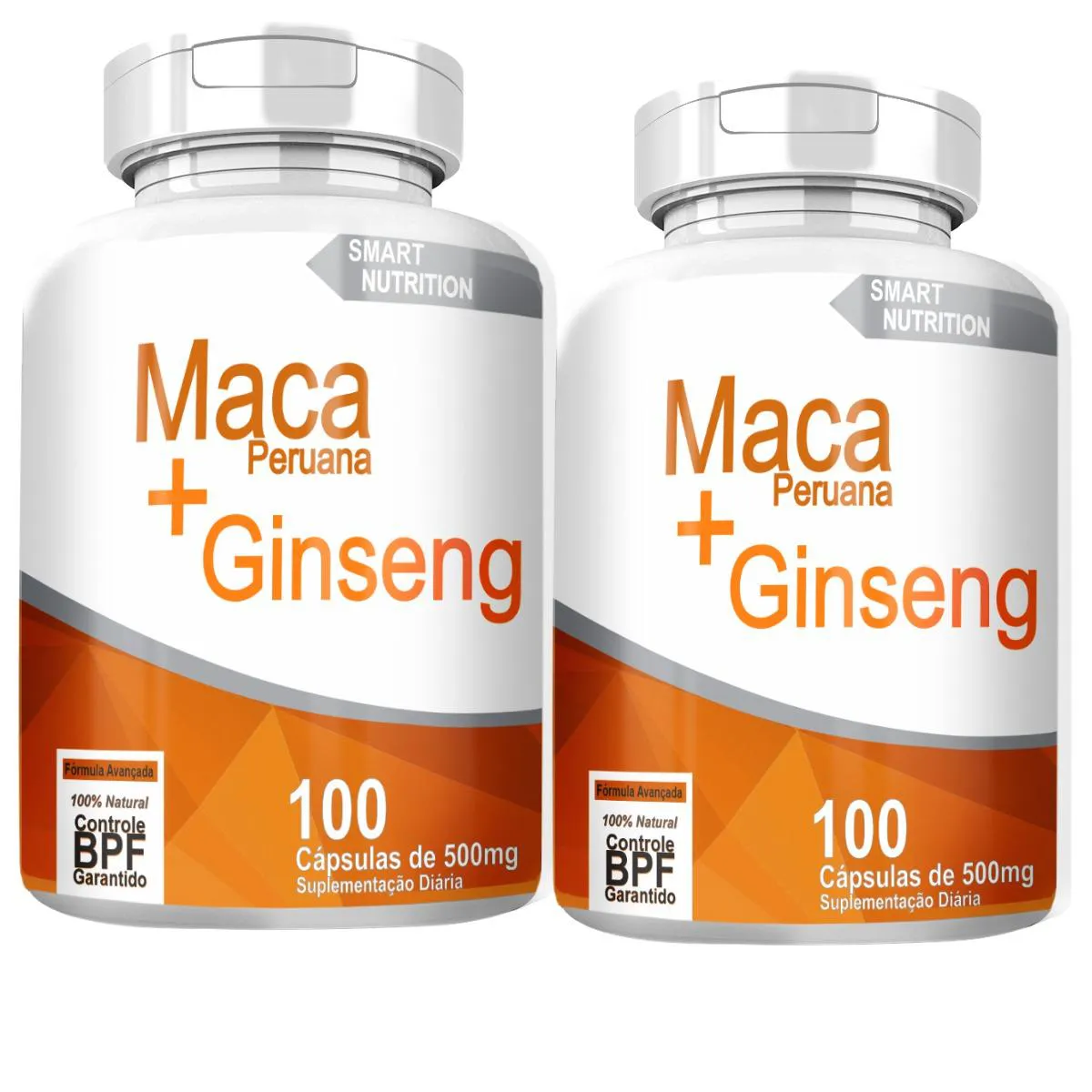 Maca Peruana com Ginseng Kit com 2 Potes com Total de 200 Capsulas