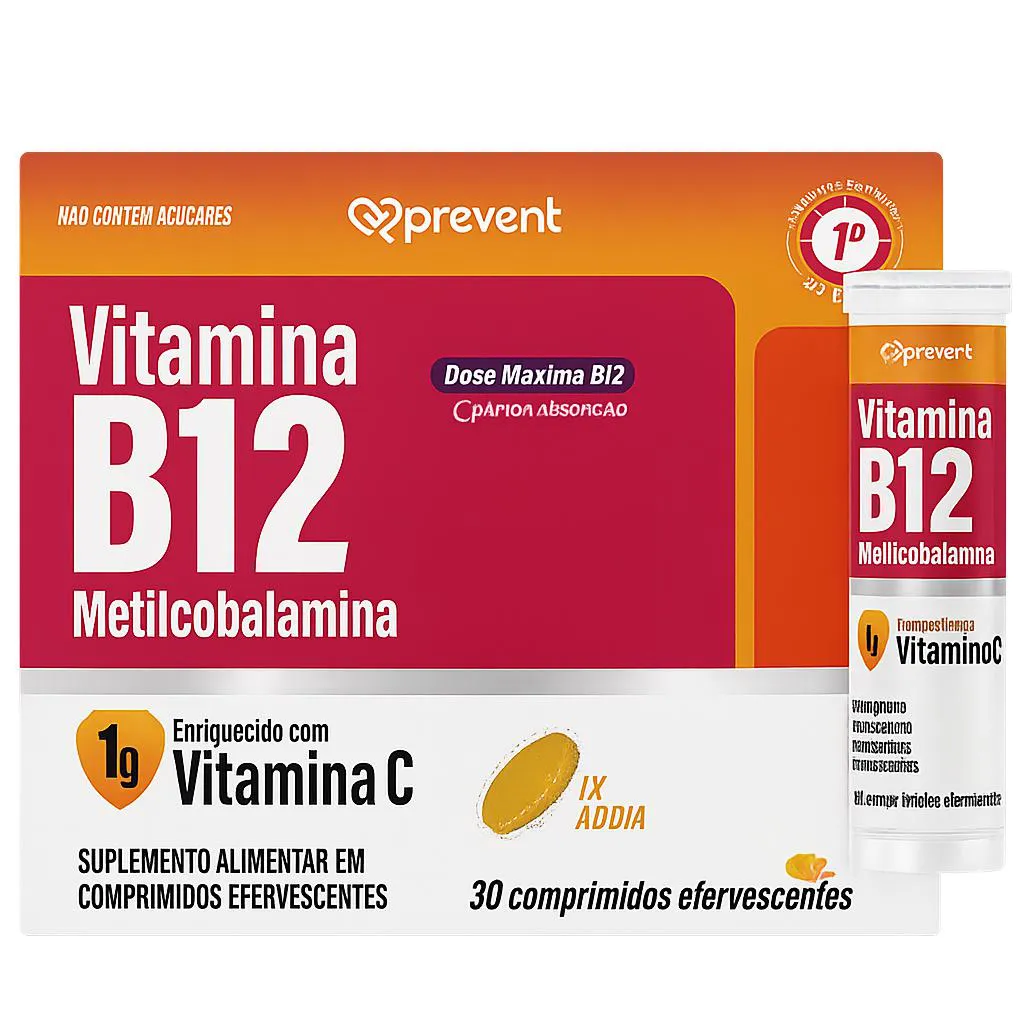 Vitamina B12 Metilcobalamina Laranja C/30 comprimidos - Prevent Pharma