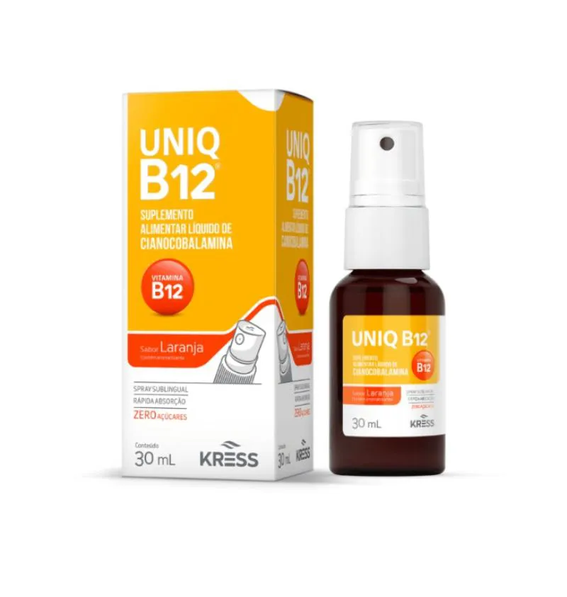 Uniq B12 Suplemento Alimentar Spray  Kress Sabor Laranja 30Ml