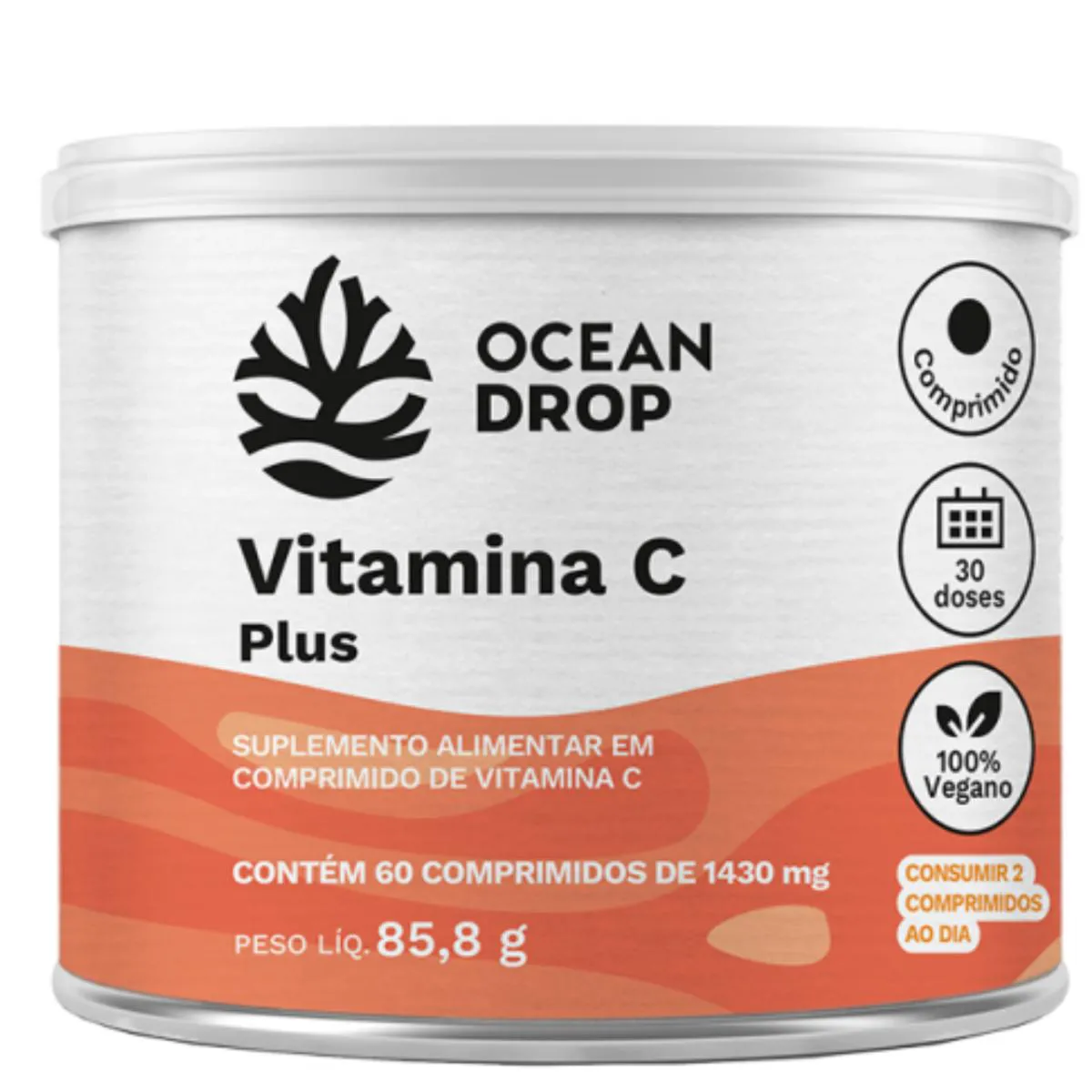 Vitamina C Ocean Drop 1912mg 60 comprimidos | Imunidade | Antioxidante | Saúde