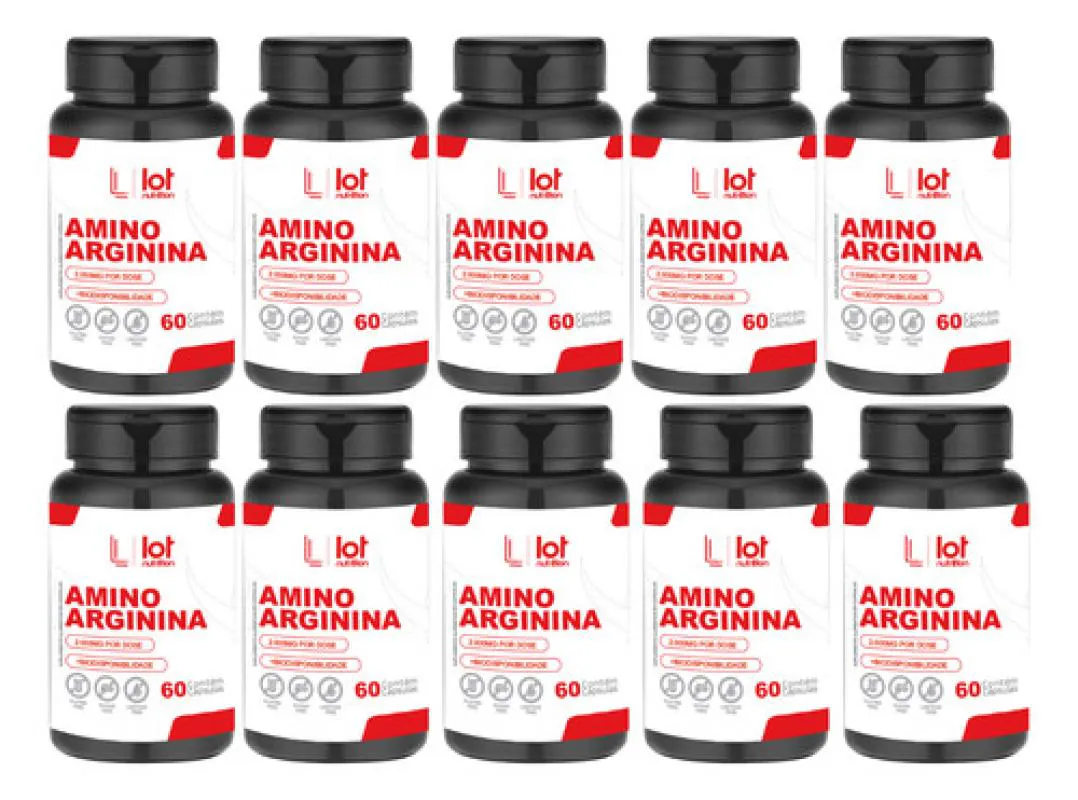 Kit 10un Arginina 2000mg 60 cápsulas sem Sabor