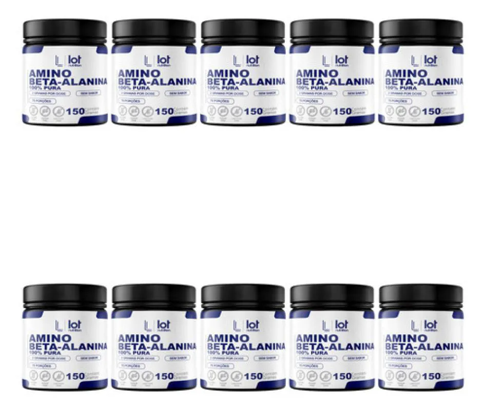 Kit 10un Beta Alanina 150g sem Sabor