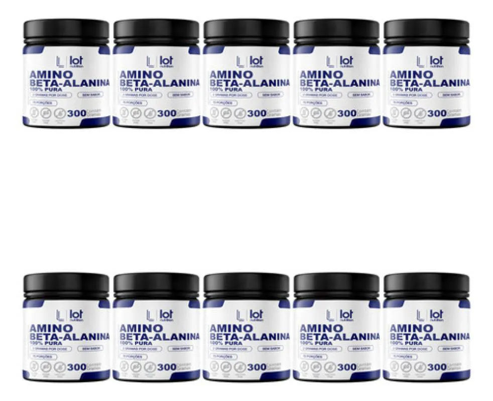 Kit 10un Beta Alanina 300g sem Sabor