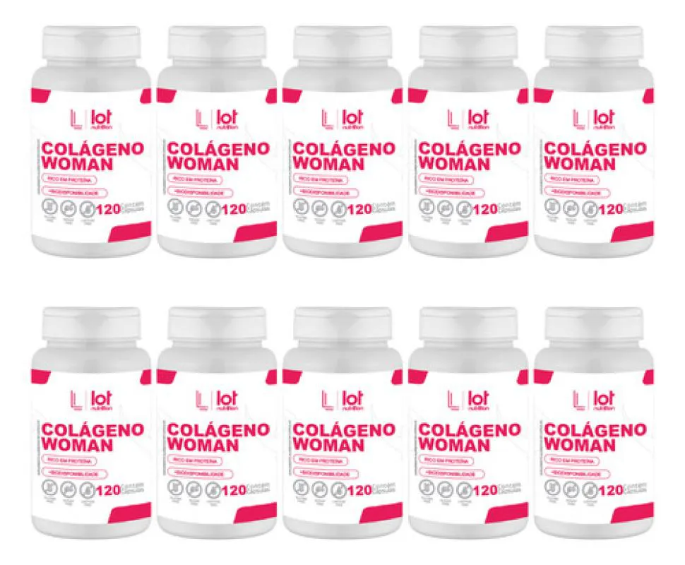 Kit 10un Colágeno Woman 120 cápsulas sem Sabor