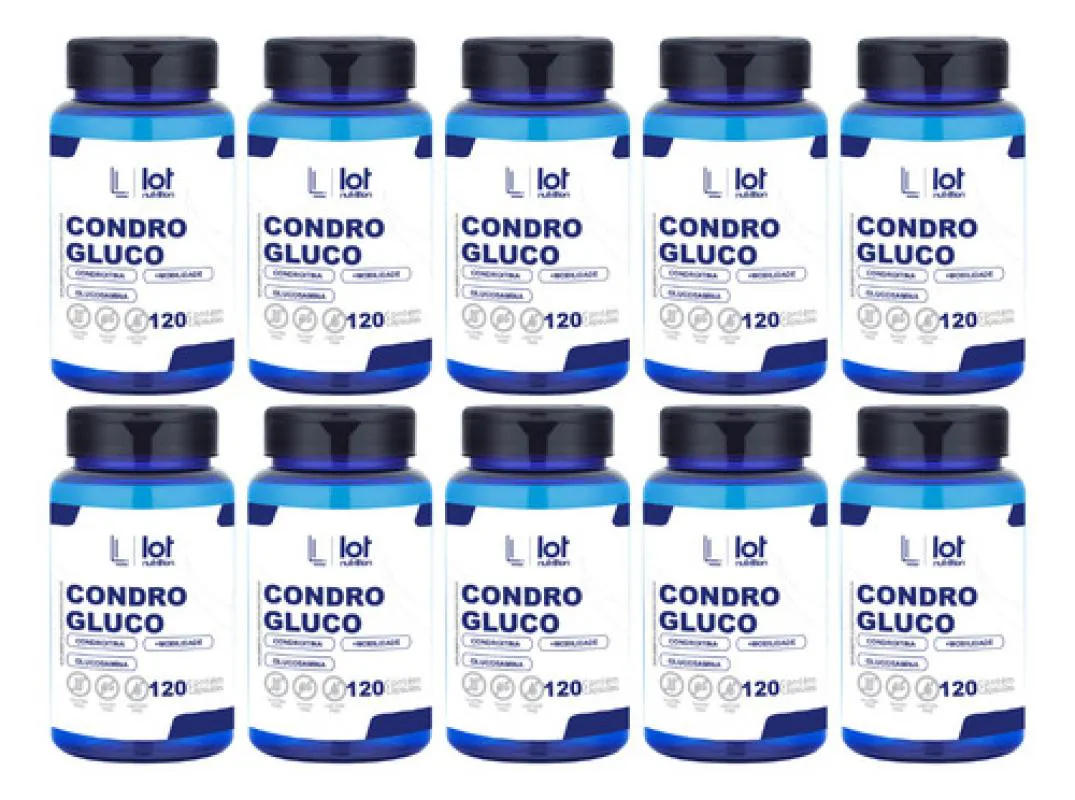 Kit 10un Condrogluco 120 cápsulas sem Sabor