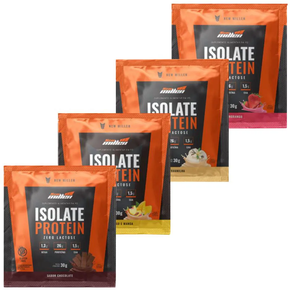 Kit 4 Un Sache Isolate Protein - Origem Bovina New Millen 30g