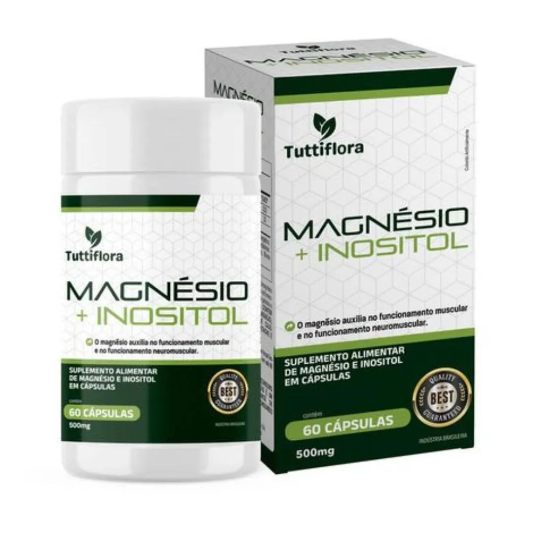 Magnésio e Inositol 60 cápsulas 500mg Tuttiflora