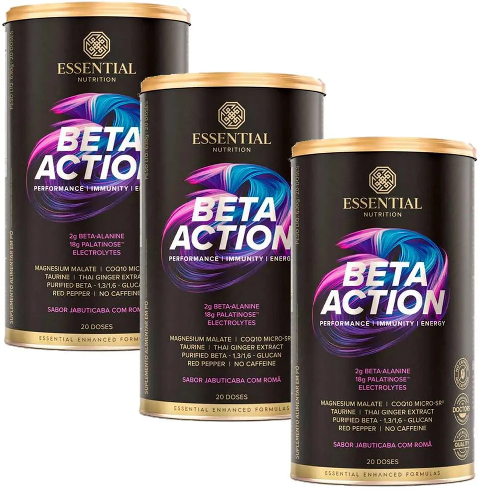 Kit 3x Beta Action - Jabuticaba com Romã - 630g - Essential Nutrition