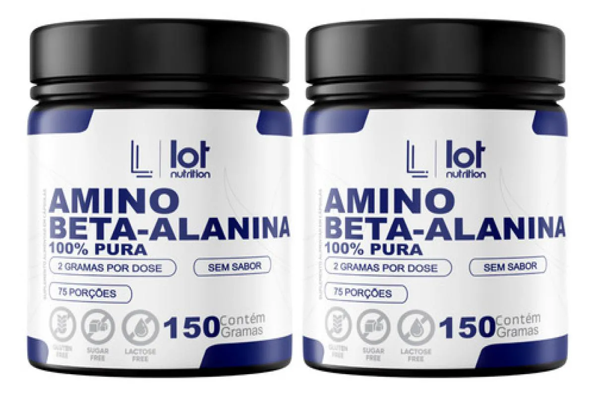 Kit 2un Beta Alanina 150g Energia Duradoura Treino de Perfo sem Sabor