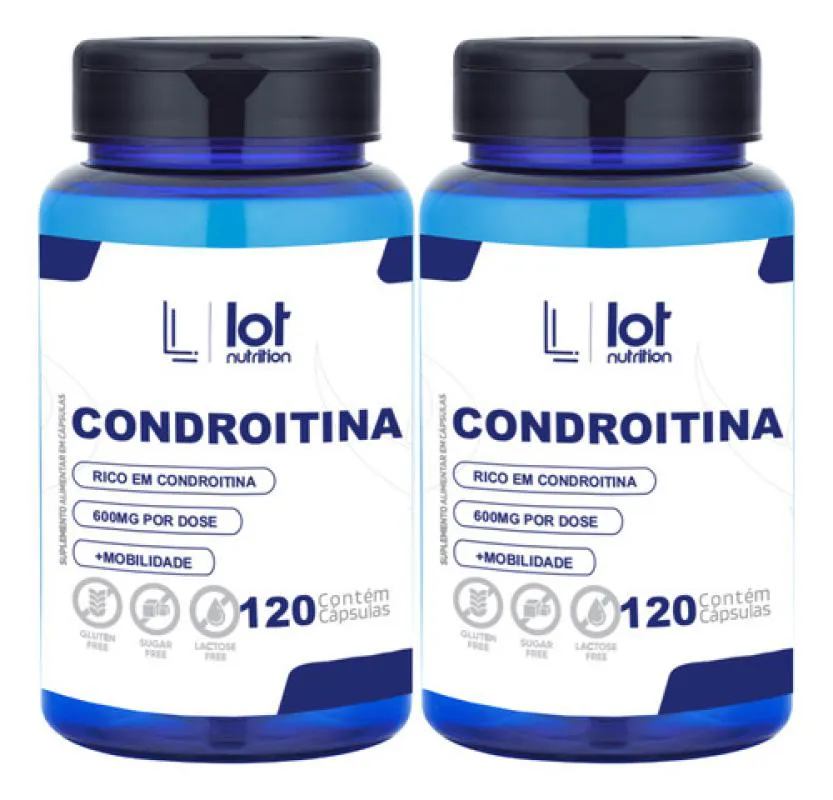 Kit 2un Condroitina 600mg 120 cápsulas sem Sabor