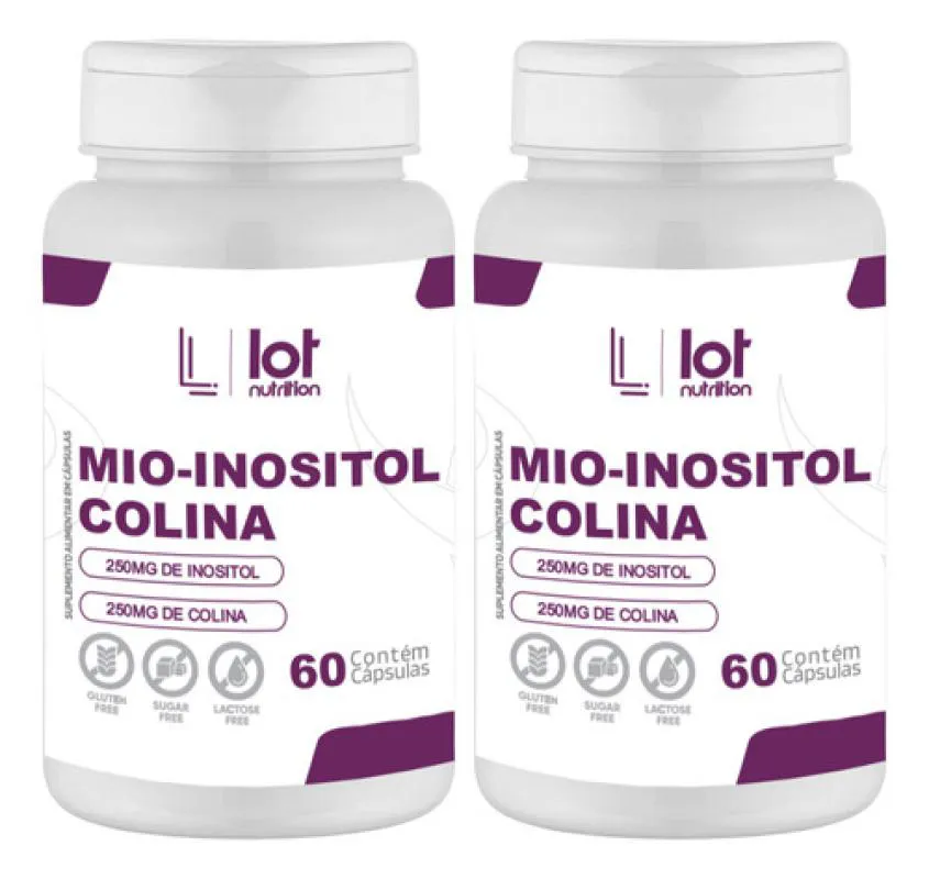 Kit 2un Inositol Colina 60 cápsulas sem Sabor