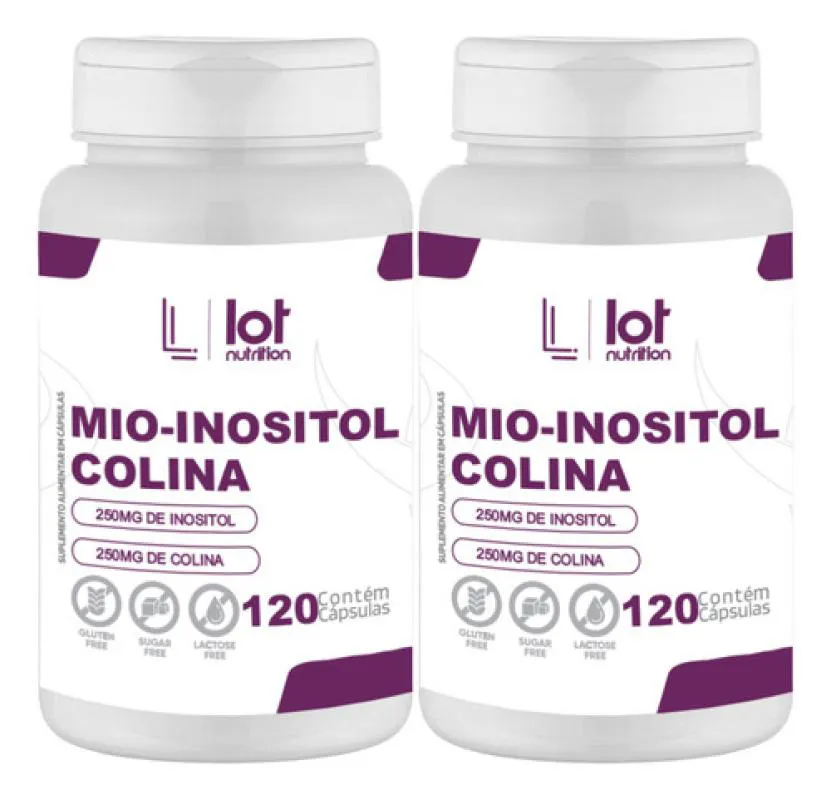Kit 2un Inositol Colina 120 cápsulas sem Sabor