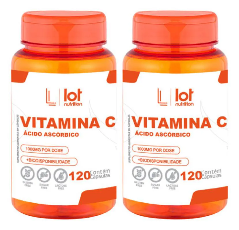 Kit 2un Vitamina C 1.000mg 120 cápsulas sem Sabor