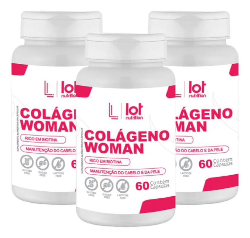 Kit 3un Colágeno Woman 60 cápsulas sem Sabor