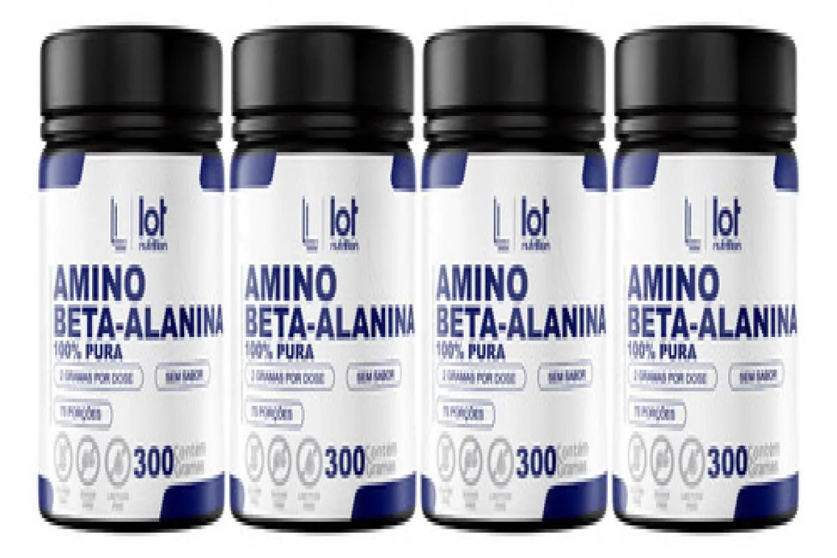 Kit 4un Beta Alanina 300g sem Sabor