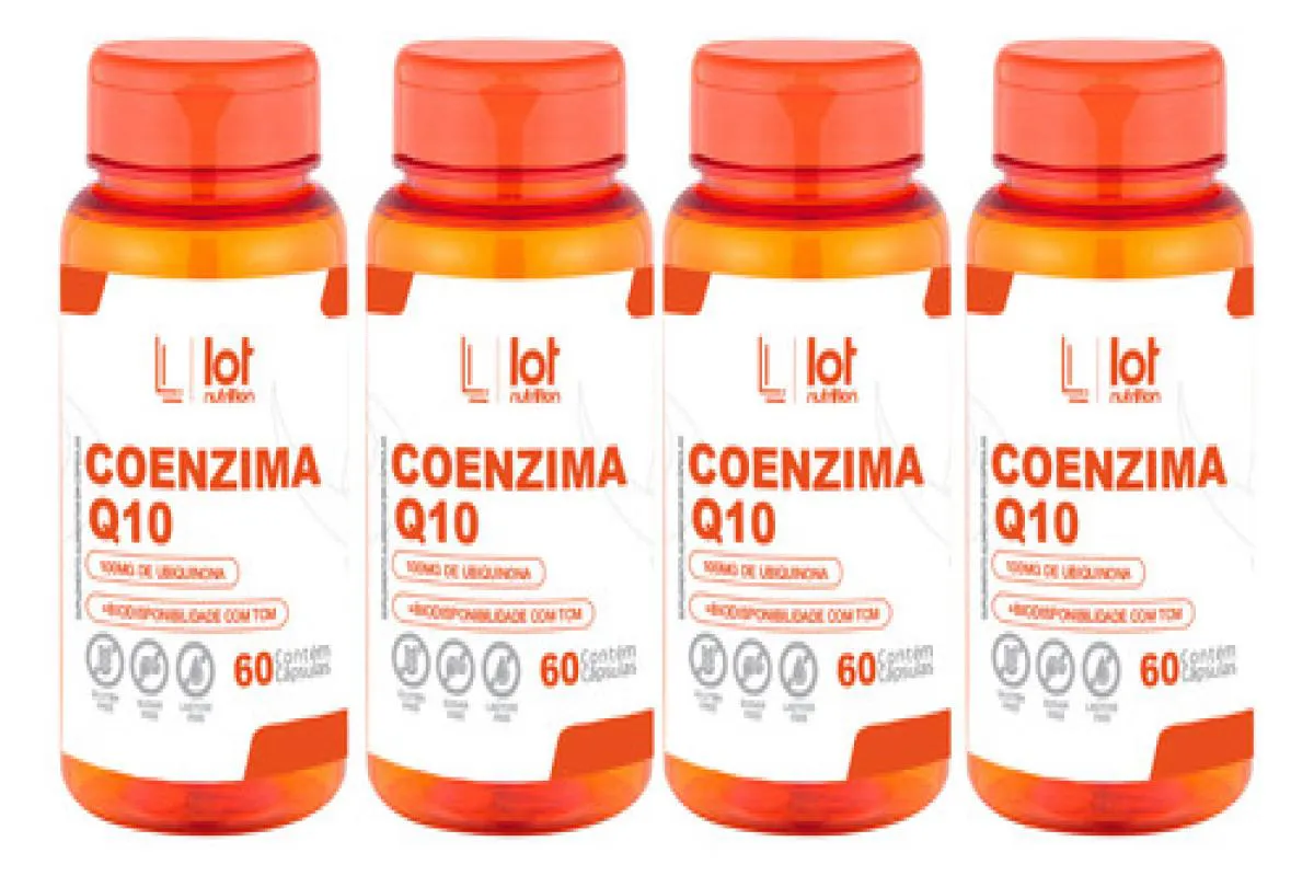 Kit 4un Coenzima Q10 100mg 60 cápsulas sem Sabor