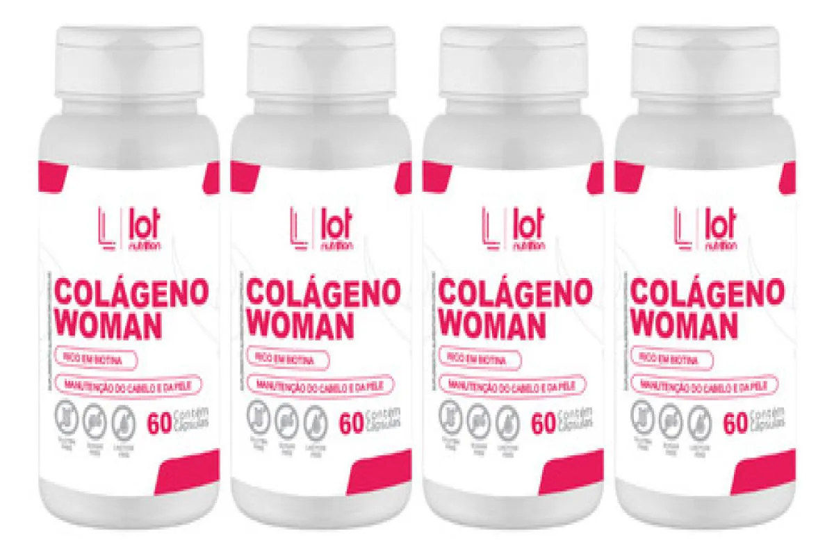 Kit 4un Colágeno Woman 60 cápsulas sem Sabor