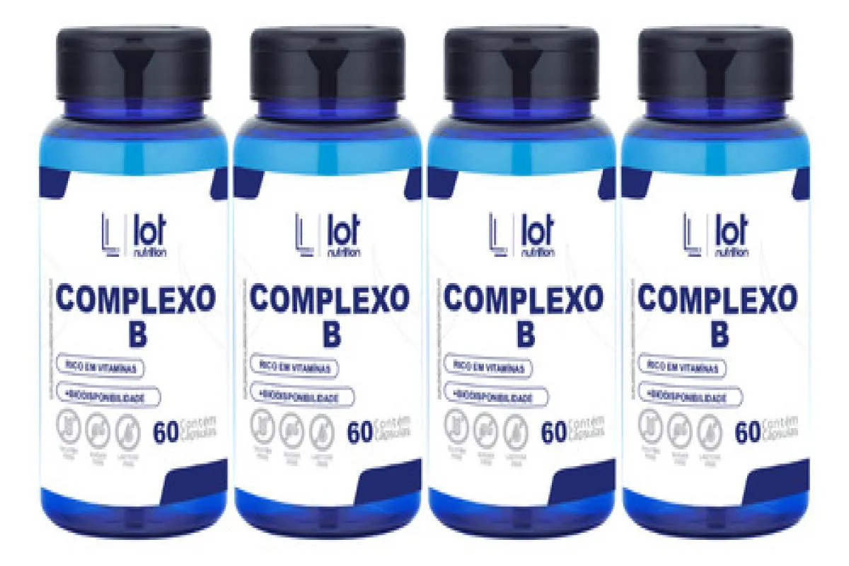 Kit 4un Complexo B 60 cápsulas Vitamina B sem Sabor