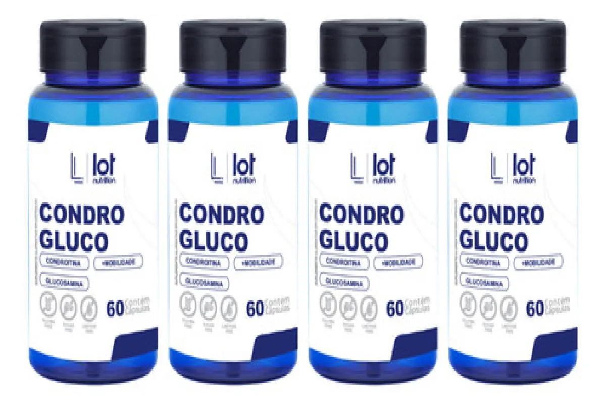 Kit 4un Condrogluco 60 cápsulas sem Sabor