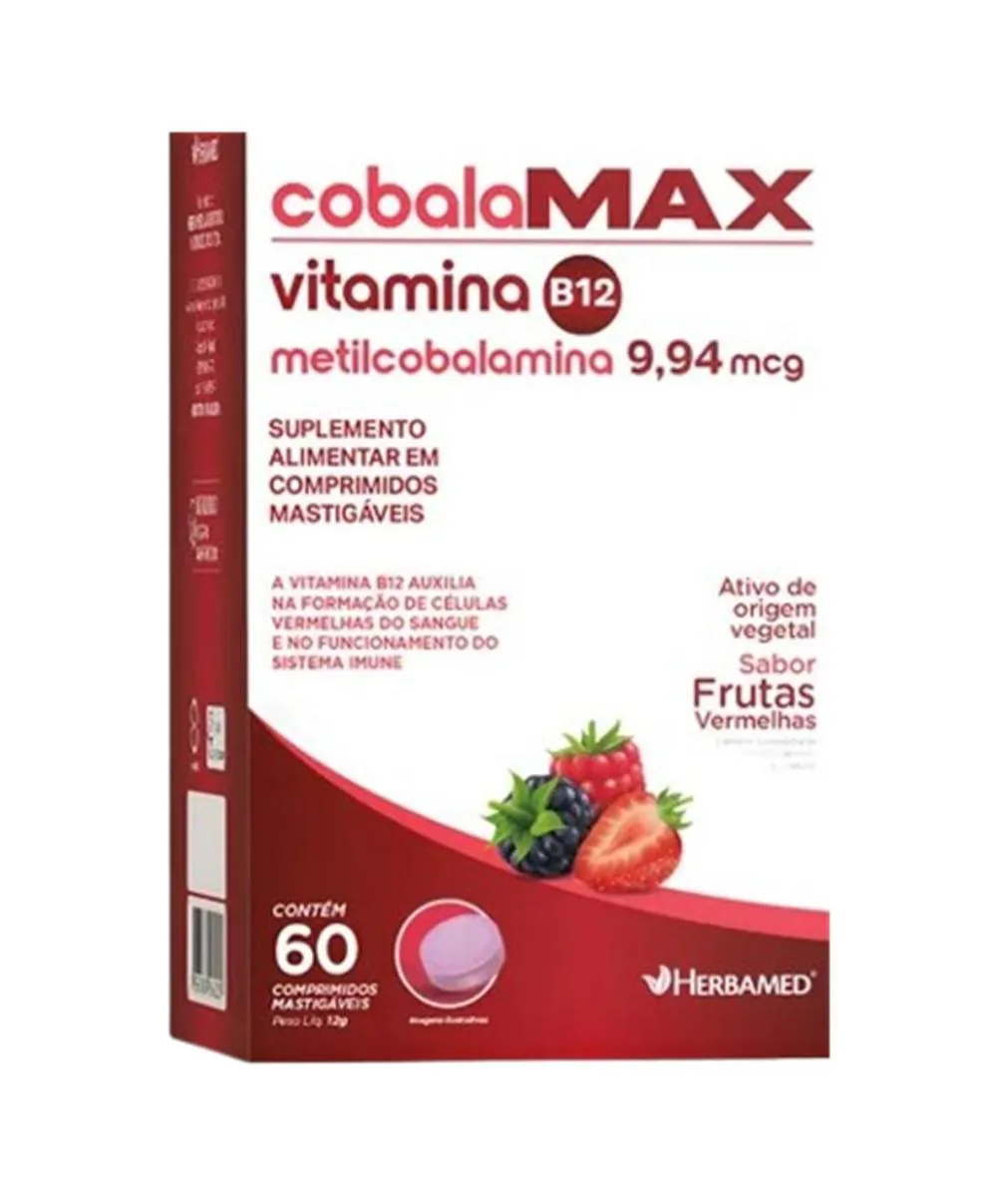 Cobalamax Vit B12 9,94 Mcg 60 Comp Mastigáveis - Herbamed