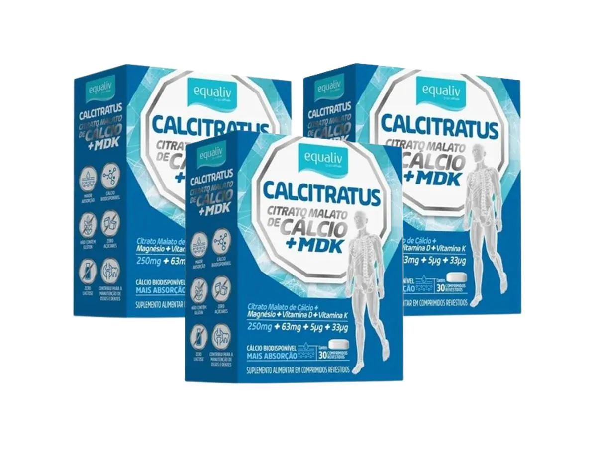 Kit 3 Suplemento Calcitratus + Mdk 30 Comprimidos - Equaliv