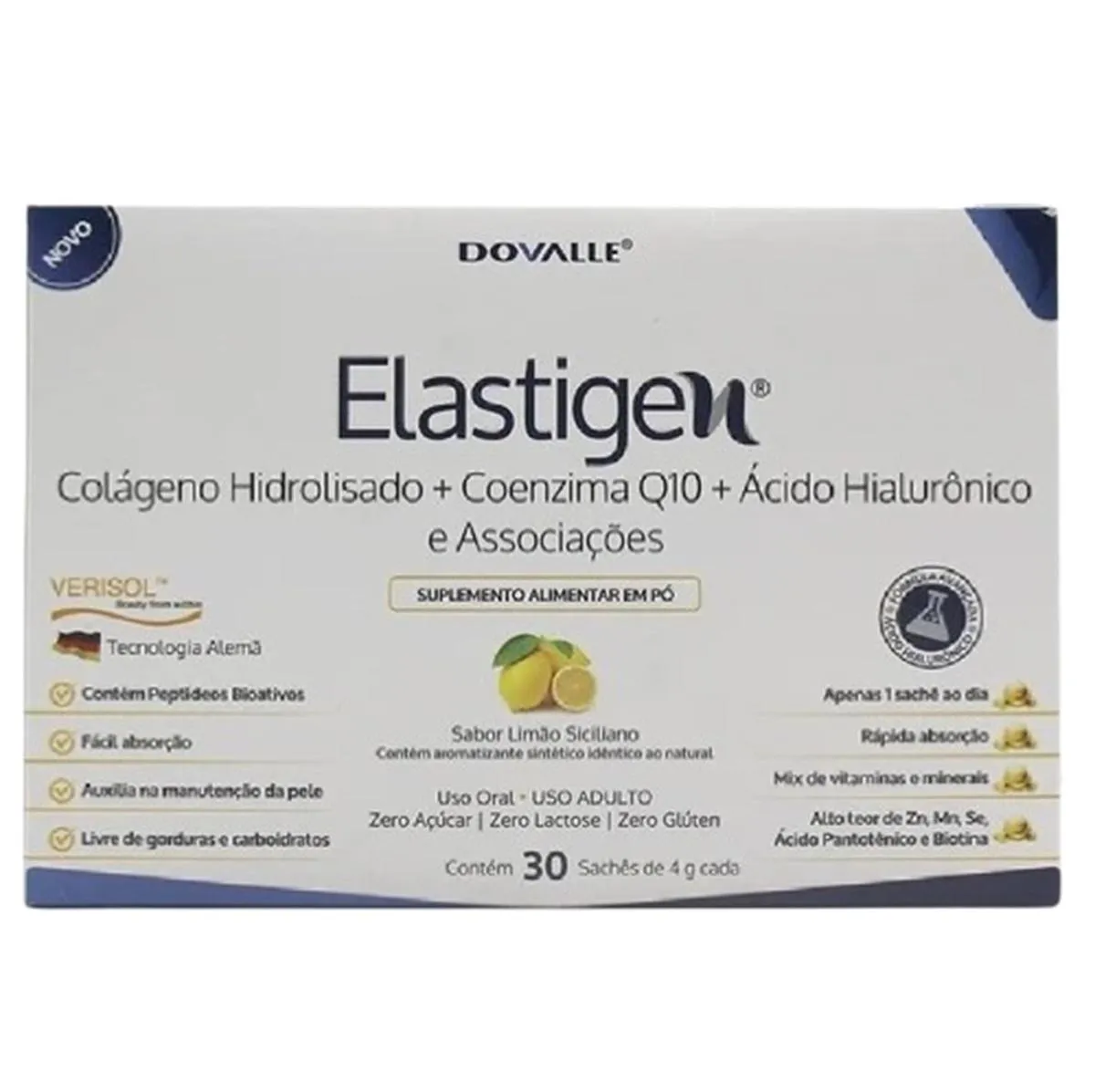 SUPLEMENTO ALIMENTAR ELASTIGEN C/ 30 SACHêS DE 4G - DOVALLE