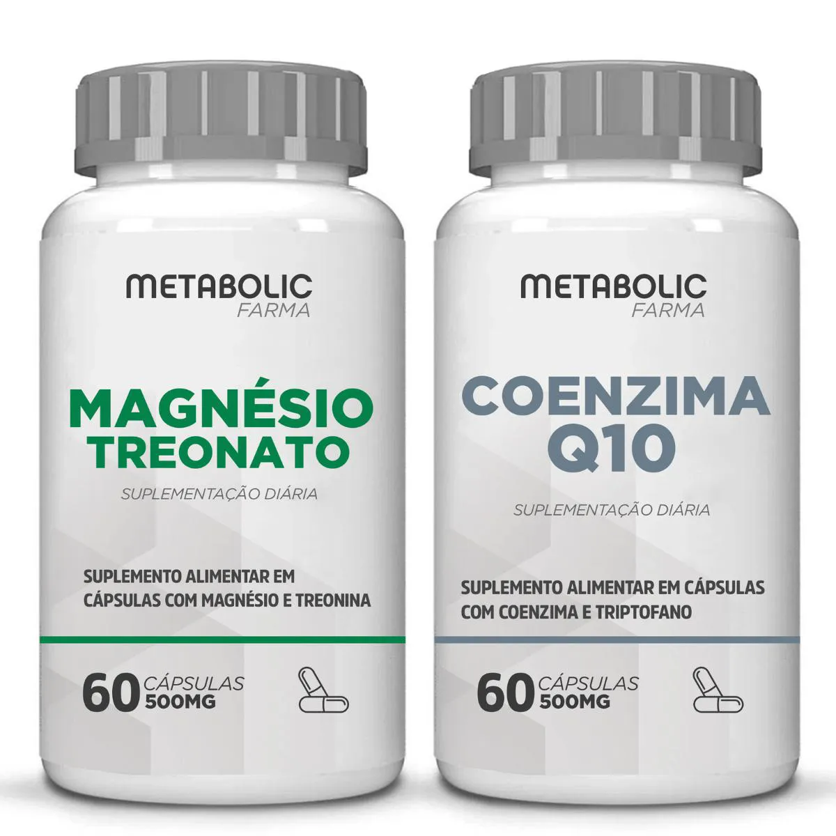Kit Magnesio Treonato + Coenzima Q10 120 Capsulas - Metabolic Farma