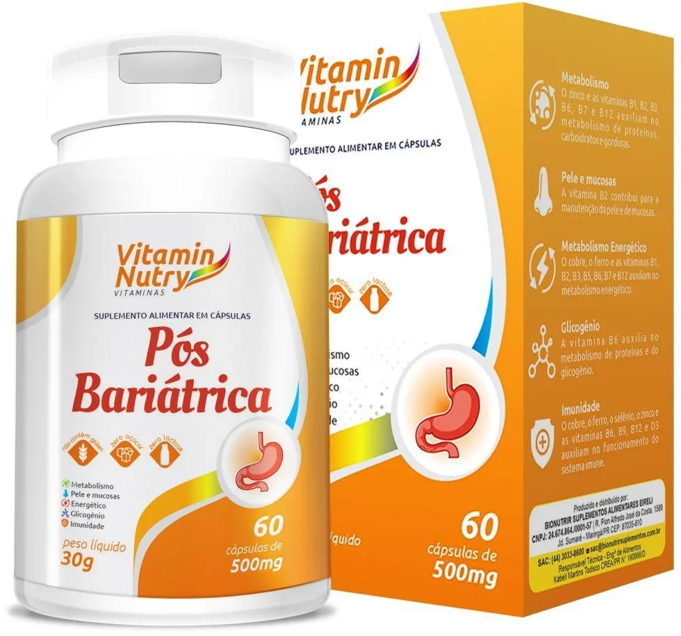 Pós Bariátrica 500mg (60 cápsulas) - Padrão: Único