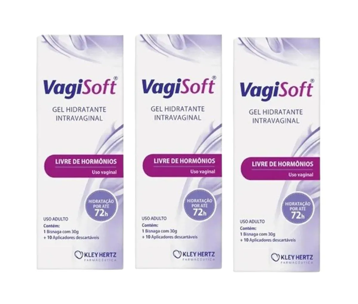 Kit 3 Caixas Vagisoft Gel Hidratante Intravaginal 30g