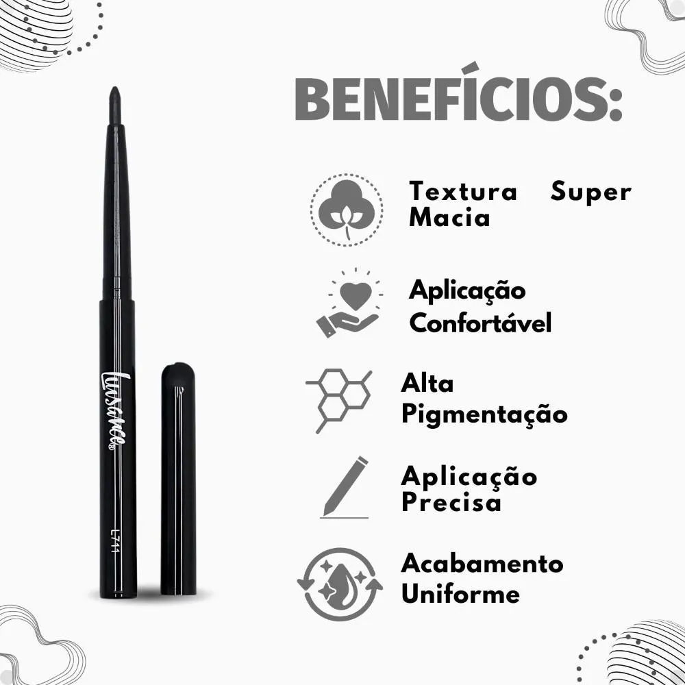 Lápis Retrátil Luisance Soft Line para Olhos Preto L711