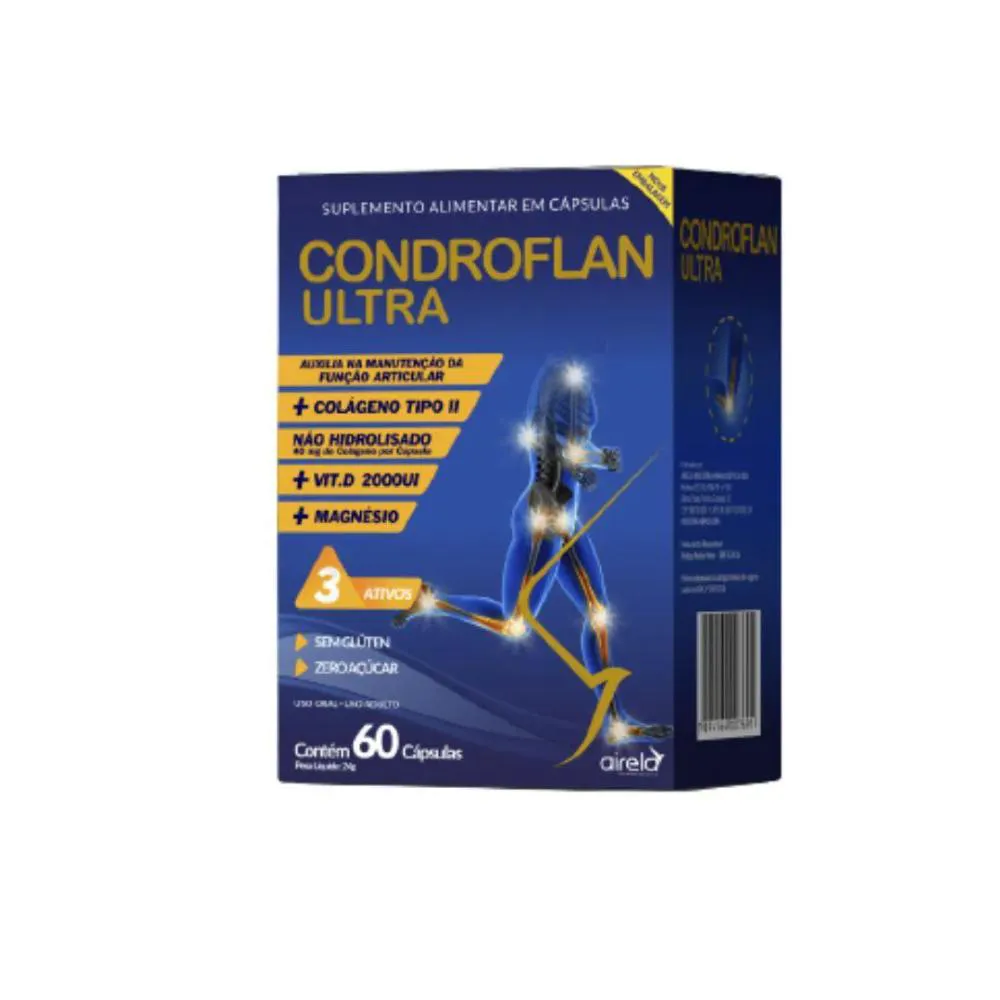 Condroflan Ultra 60 cápsulas Fortalece Cartilagens Reduz Desconfortos Articulares