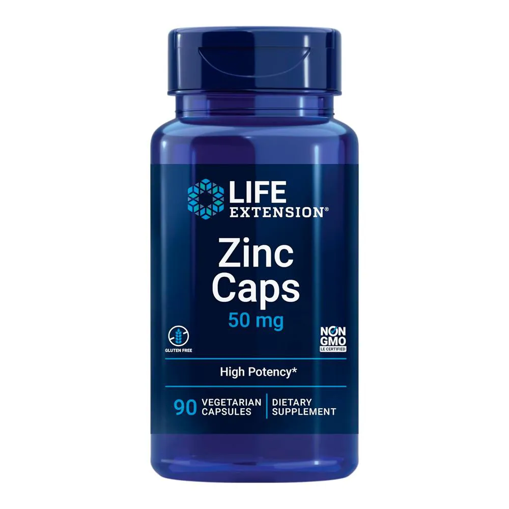 Zinco Caps 50mg Life Extension 90 Cápsulas Importado