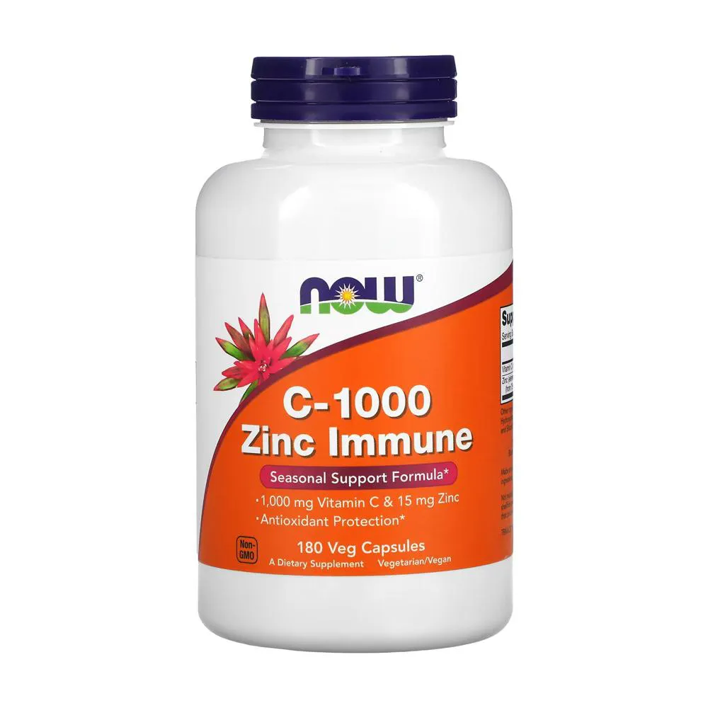 Zinco Imune e Vitamina C Now Foods 180Veg Caps Importado