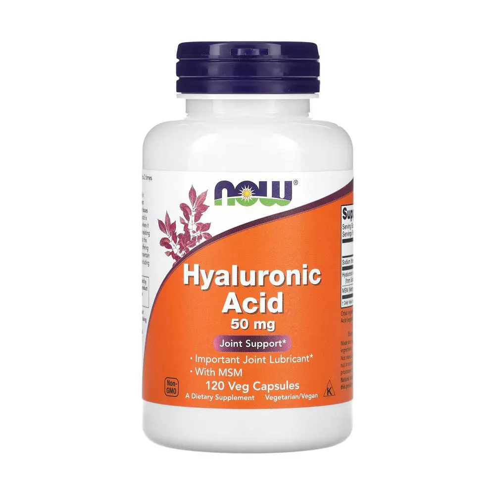 Ácido Hialurônico 50mg Msm Now Foods 120Caps Importado