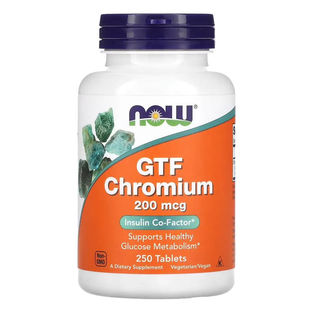 Cromo Gtf 200mcg Forma Ativa Now Foods 250Tabs Importado
