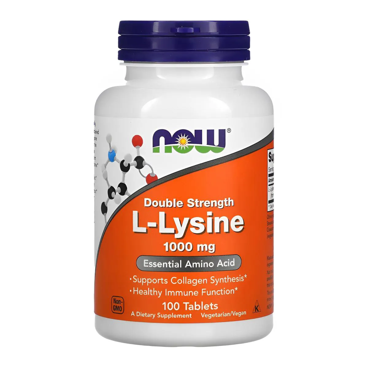 L Lisina Dupla Força 1000mg Now Foods 100 Tabs Importado